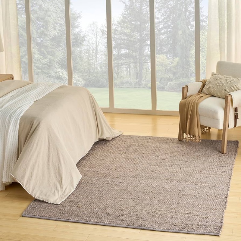 Photo 1 of 
Nourison Natural Jute Grey 5' x 7' Area Rug - Easy Cleaning, Non Shedding, Bed Room, Living Room, Dining