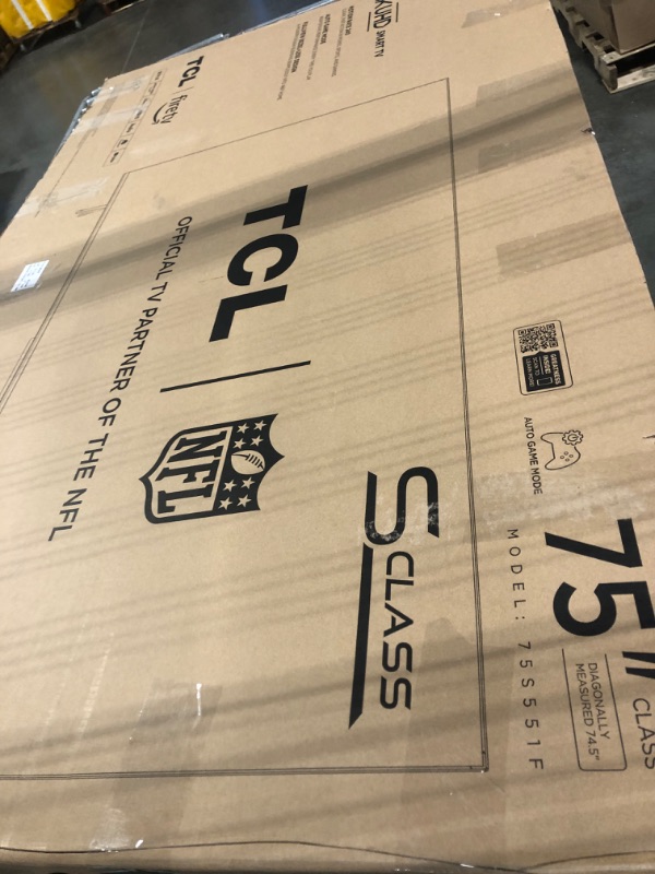 Photo 1 of TCL 75-Inch Class S5 UHD 4K LED Smart TV with Fire TV (75S551F, 2024 Model), Dolby Vision, HDR PRO+, Dolby Atmos, Alexa Built-in with Voice Remote, Apple AirPlay 2 Compatibility, Streaming Television