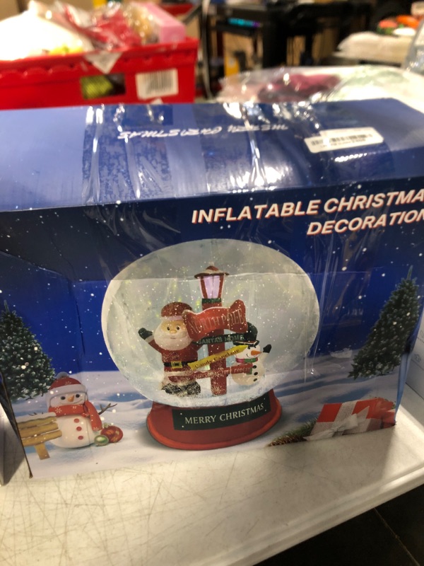 Photo 1 of 6 FT Christmas Animated Snow Globe Inflatables Santa Claus, Snowman Outdoor Decorations, 2024 Originally Designed, LED Lights Blow Up Yard Decoration for Garden Lawn Xmas Holiday Party Gifts