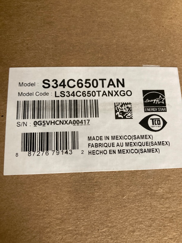 Photo 6 of ***DAMAGE BOX*** SAMSUNG 34” ViewFinity S65TC Series Ultra-WQHD 1000R Curved Computer Monitor, HDR10, 100Hz, AMD FreeSync, Thunderbolt 4, Height Adjustable Stand, Built-in Speakers, Eye Care, LS34C650TANXGO, 2024