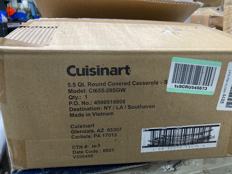 Photo 4 of ***product similar to the original photo*** CUISINART 5.5 QT ROUND COVERED CASSEROLE CI 655-28 SGW / Cuisinart Chef's Classic Enameled Cast Iron Round Covered Casserole (Provencial Blue, 7- Quart)