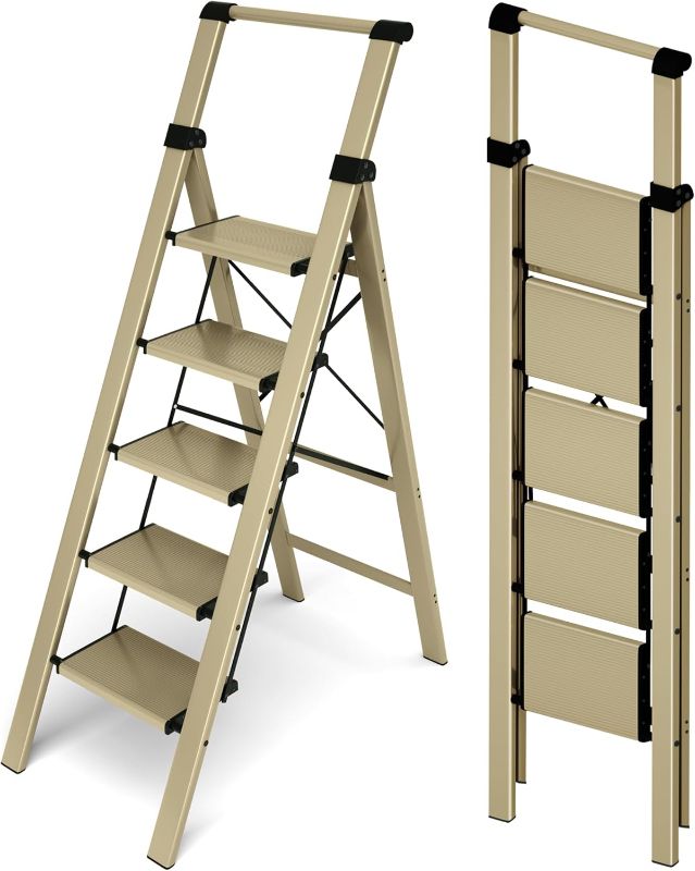 Photo 1 of ***product similar to the original photo*** 5 step ladder portable 330 lbs champagne bronze