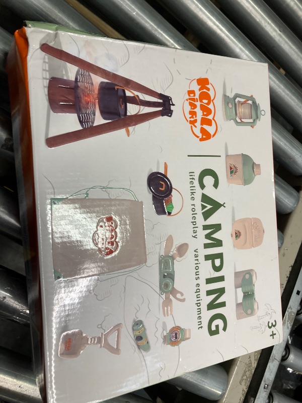 Photo 1 of Kids Camping Toys Set - Pretend Play Camping Set with Food Toy, Spray Stove, Oil Lantern, Binoculars, Compass, Tableware, Watch & Storage Bag, Indoor Outdoor Toy for 3 4 5 6+ Year Old Boy Girl Gift