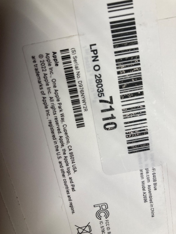 Photo 1 of Apple iPad (10th Generation): with A14 Bionic chip ***NEW PRODUCT, OPENED FOR INSPECTION*** 