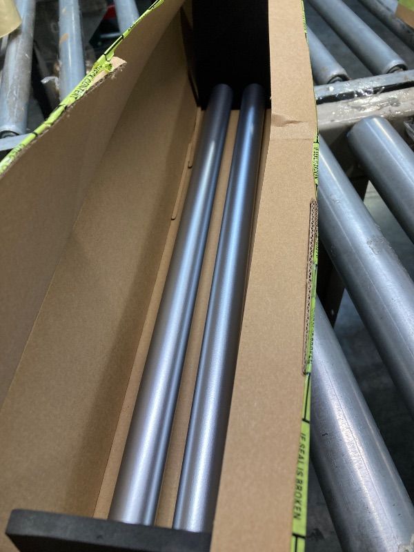 Photo 1 of 3/4 Inch Diameter Window Curtain Rods,66 to 120 Inches Adjustable Decorative Single Curtain Rod Set, Silver