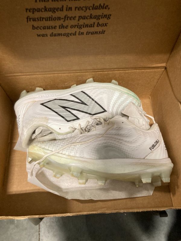 Photo 3 of ***USED**New Balance Men's FuelCell 4040 V7 Molded Baseball Shoe, Optic White/Rain Cloud, 11