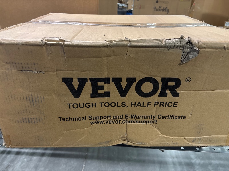 Photo 1 of VEVOR 25.6" Sweeping Width Floor Sweeper Manual Non-Electric 5-Gallon Waste Container, Angle & Height Adjustable Folding Handle for Walkway, Yard, Garage, Patio, Gray + Black