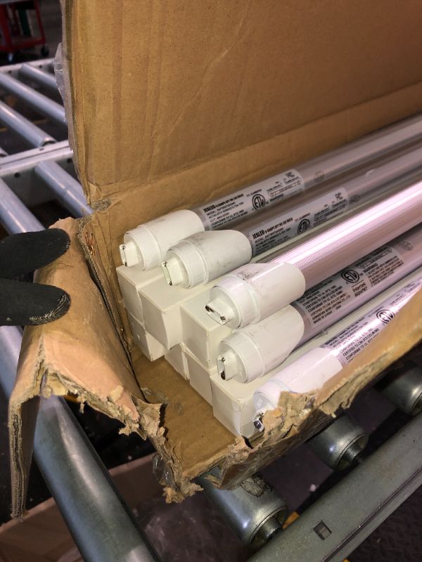 Photo 1 of JESLED R17D/HO 8FT LED Bulbs - (12 Pack) Rotate V Shape, 5000K Daylight 72W, 7200LM, 110W Equivalent F96T12/DW/HO, Clear Cover, T8/T10/T12 Replacement, Dual-End Powered, Ballast Bypass