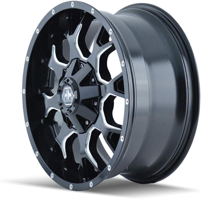 Photo 1 of ***TOTAL 4 BOXES*** Mayhem Warrior (8015) Black/Milled Spokes: 17x9 Wheel Size; 6-135/6-139.7 Lug Pattern, 106mm Bore, 18mm Offset. set of 4