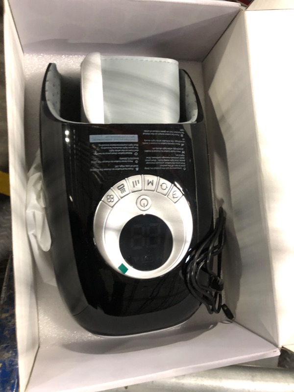 Photo 1 of Hand Massager with Heat and Compression, 3D Machine for Arthritis and Carpal Tunnel Syndrome Relief, 6 Levels Pressure Point Massage, Wrist and Palm Kneading with Blowing Mode, Gifts for Women, Black