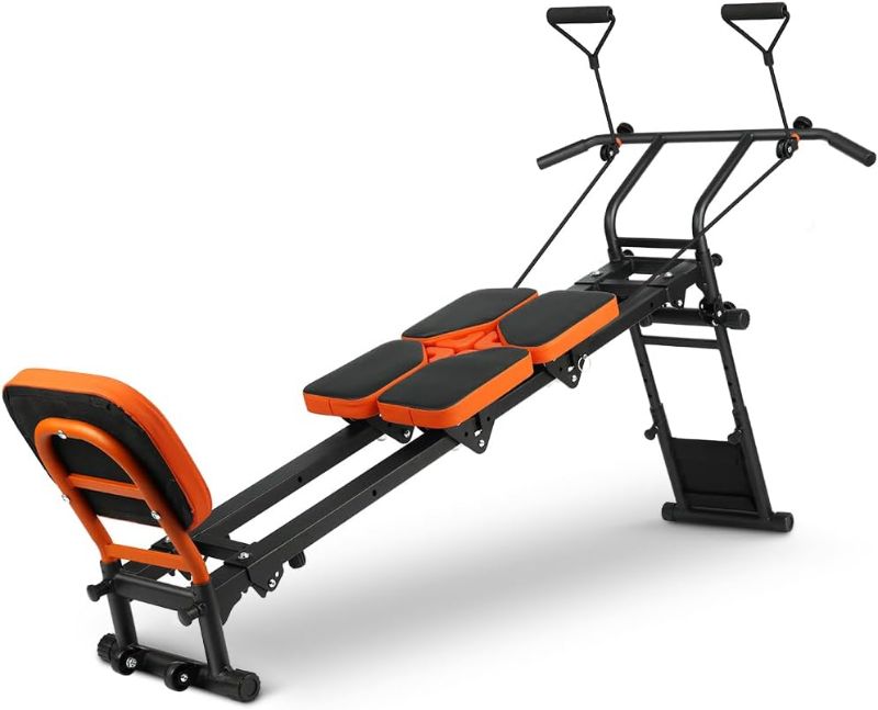 Photo 1 of 
ONETWOFIT Multifunctional Indoor Home Gym Workout, Foldable Total Full Body Strength Training Fitness Exercise Equipment, All in one Workout Station with 4 Resistance Levels Over 80 Exercise Options