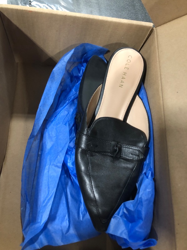 Photo 3 of Cole Haan Women's Piper Bow Mule, Black Leather, 8