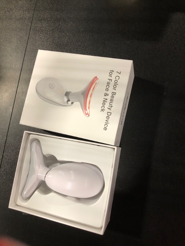 Photo 1 of Fastaid Red-Light-Therapy-for-Face and Neck, Red Light Therapy Wand, 7 Color Led Face Neck Massager for Skin Care, White