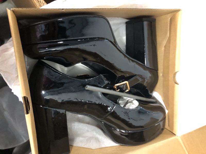 Photo 5 of ***USED***Coutgo Mary Jane Shoes Women Black Platform Heels for Women Patent Chunky Heels