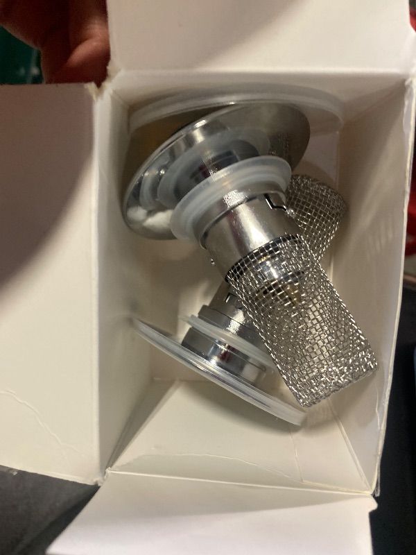 Photo 1 of Bathroom Sink Stopper Hair Catcher, Pop-up Sink Drain Strainer with Removable Stainless Steel Strainer Baske