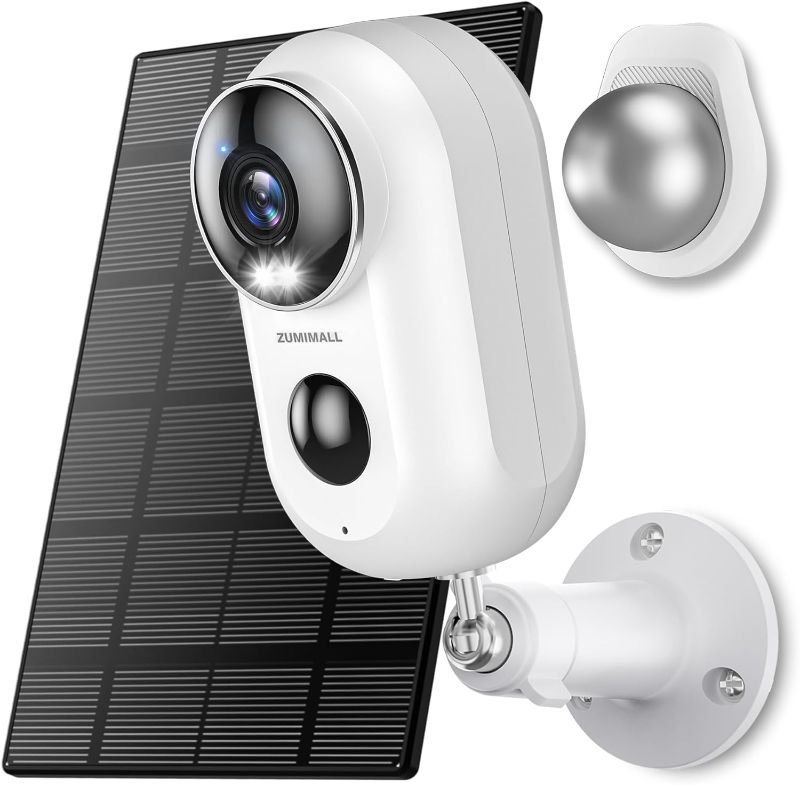 Photo 1 of ZUMIMALL
Solar Security Cameras Wireless Outdoor, 2K Outdoor Camera Wireless Solar Powered, 2.4G WiFi Battery