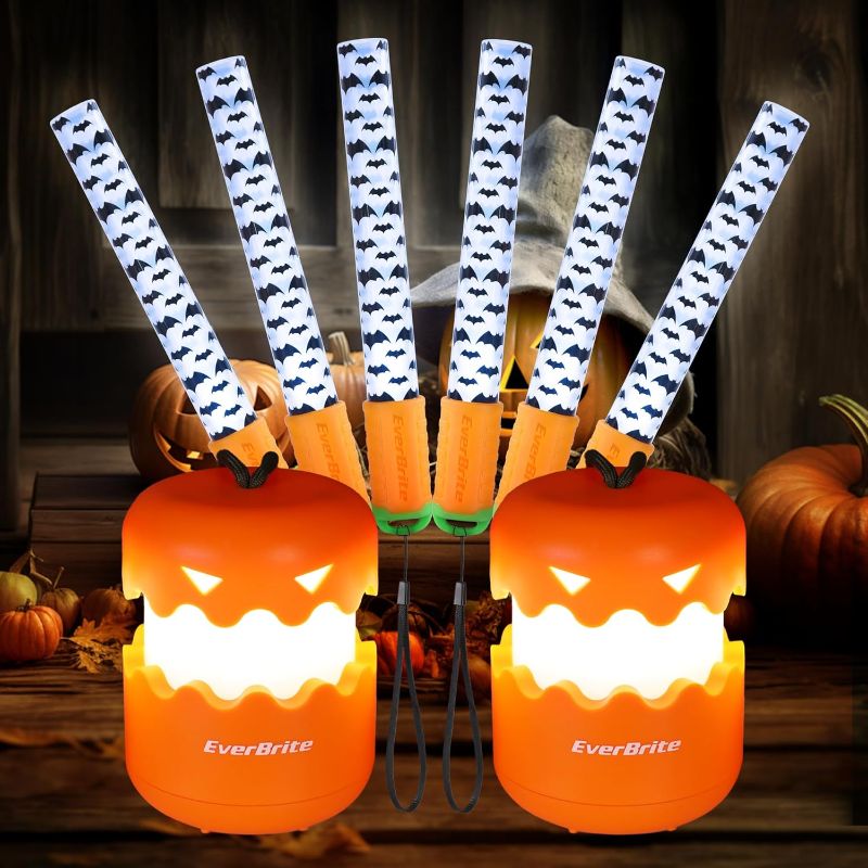 Photo 1 of 
EverBrite Halloween Pumpkin Lantern and Bat Glow Stick Set, Collapsible Jack O Lantern Lights with Lanyard, Indoor/Outdoor Halloween Party Decorations,..