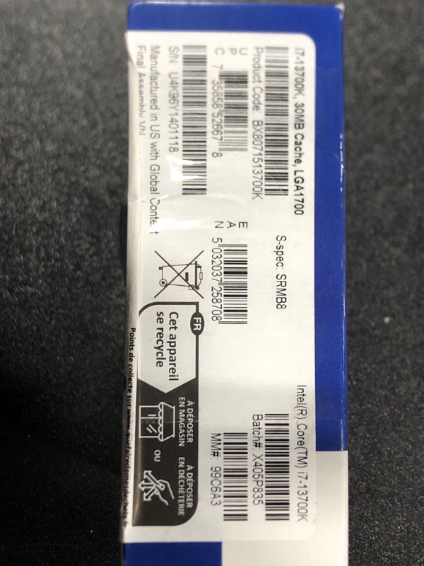 Photo 1 of Intel Core i7-13700K Gaming Desktop Processor 16 cores (8 P-cores + 8 E-cores) with Integrated Graphics - Unlocked