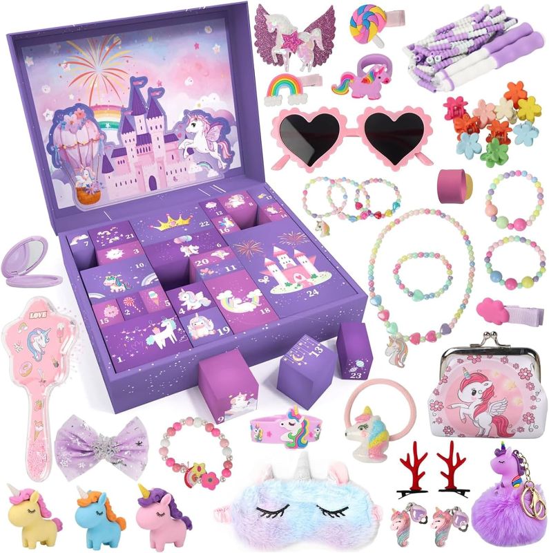 Photo 1 of Advent Calendar 2024 Girls - Unicorn Gifts for Girl 24 Days Xmas Count Down Box, Countdown Calendar Surprises Gifts for Daughter and Granddaughters, Christmas Gifts for Kids Toddlers
