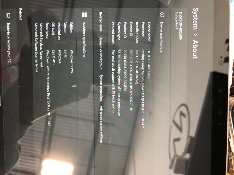 Photo 1 of *BROKEN SCREEN* Microsoft Surface Pro 2-in-1 Laptop/Tablet (2024), Windows 11 Copilot+ PC, 13" Touchscreen OLED Display, Snapdragon X Elite (12 Core), 16GB RAM, 1TB Storage, Platinum