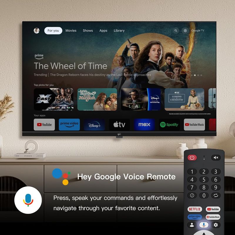 Photo 1 of **NEW/ FACTORY SEALED** 65 -inch Smart TV Google TV 4K UHD with Google Play and Google Cast Built-in, HDR 10, Dolby Vision Dolby Atmos, MEMC, Voice Remote, Stream Live TV(Canvas-Series,CANVAS SERIES 4KUHD