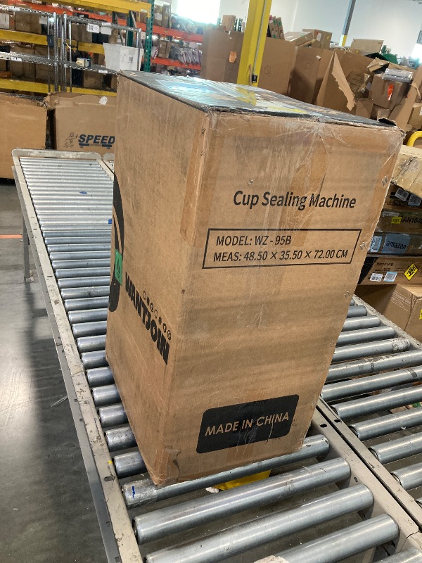 Photo 1 of WantJoin Cup Sealing Machine Full Automatic Cup Sealer Machine 90/95mm 35.4/37.4in Electric Cup Sealing Machine Digital Control LCD Panel Cup Sealer for Bubble Milk Tea Coffee (Black)