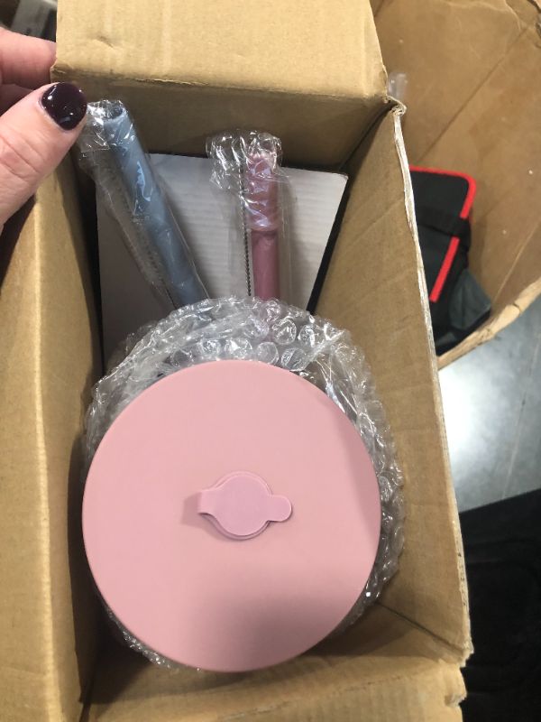 Photo 1 of ***USED***ONLY ONE CUP***UHAPEER 2 Pack Reusable Boba Tea Cups, 24oz Iced Coffee Cup with Straw and Lid, Leakproof Clear Plastic Cups Tumbler, Double Wall Insulated Smoothie Tumbler, Wide Straw for Bubble Tea, Pink and Blue
