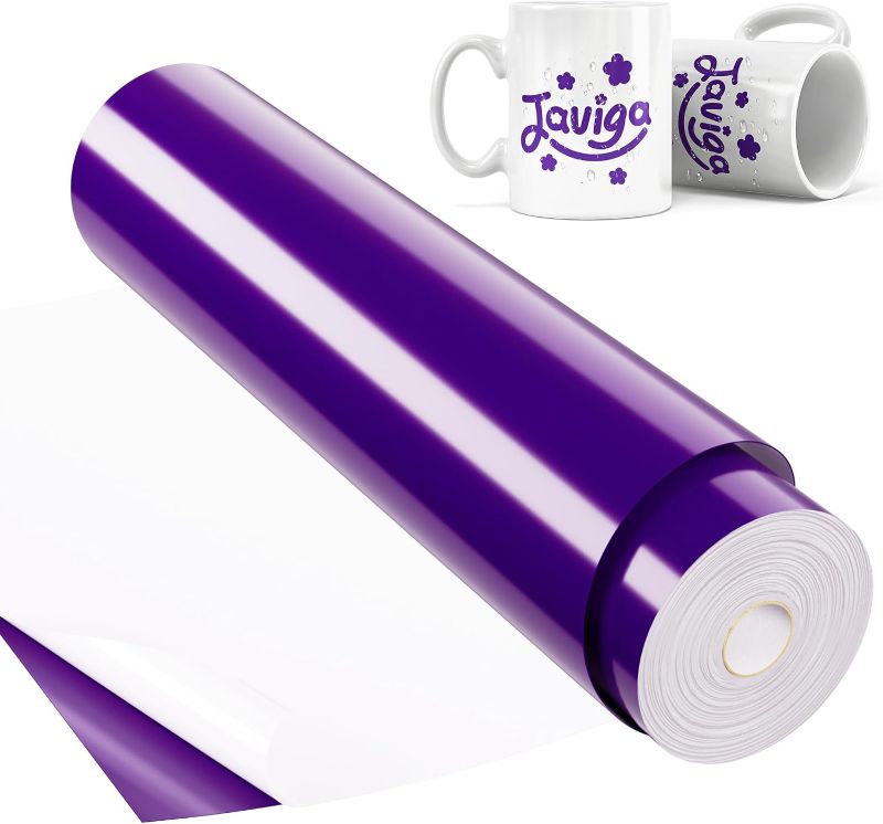 Photo 1 of ***USED***Purple Permanent Vinyl for Cricut, Silhouette Cameo, 12" x 40FT Purple Vinyl Glossy Adhesive Roll for DIY Christmas Decorations, Birthday Party, Festivals, Mug, Cards, Car Decals, Wall Stickers