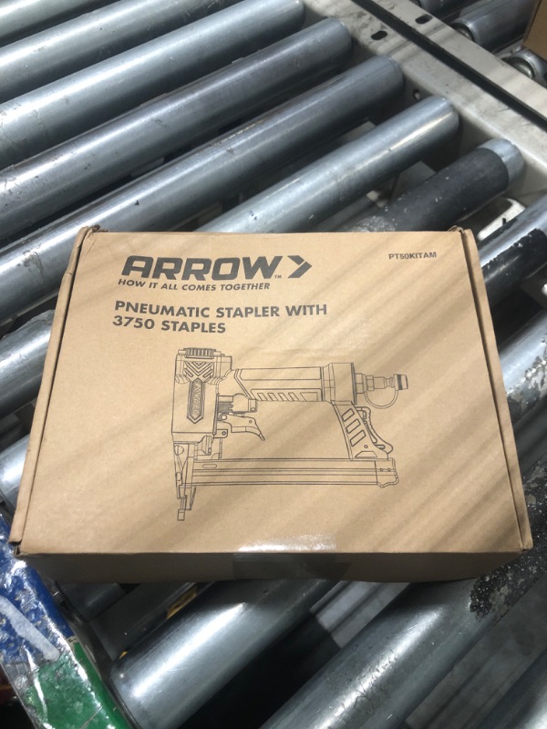 Photo 2 of Arrow Pneumatic Staple Gun, Oil-Free Upholstery Stapler with 3750 Pieces T50 1/4", 3/8", 1/2" Staples, Adjustable Exhaust, for Woodworking, Professional and DIY Projects, PT50