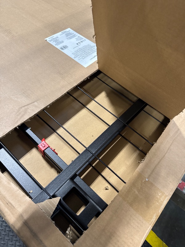 Photo 1 of Amazon Basics Bed Frame with Storage, Foldable Metal Platform, Sturdy Steel, No Box Spring Needed, 18 Inches High, Tool-Free Setup, King Size, Black