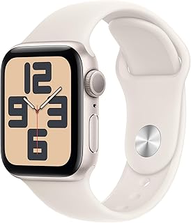 Photo 2 of Apple Watch SE (2nd Gen) [GPS 40mm] Smartwatch with Starlight Aluminium Case with Starlight Sport Band S/M. Fitness and Sleep Trackers, Crash Detection, Heart Rate Monitor, Retina Display