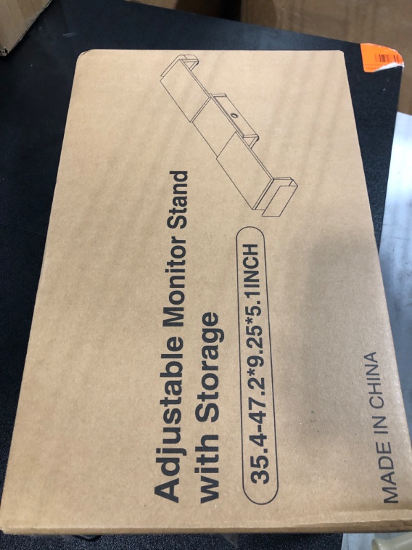 Photo 1 of Dual Monitor Stand Riser w/ Drawer & Metal Leg, Large Computer Monitor Riser w/ Storage For 2 Monitors, Desk Shelf For Monitor w/ Adjustable Length & Angle, Desktop Organizer For Laptop/TV/Printer