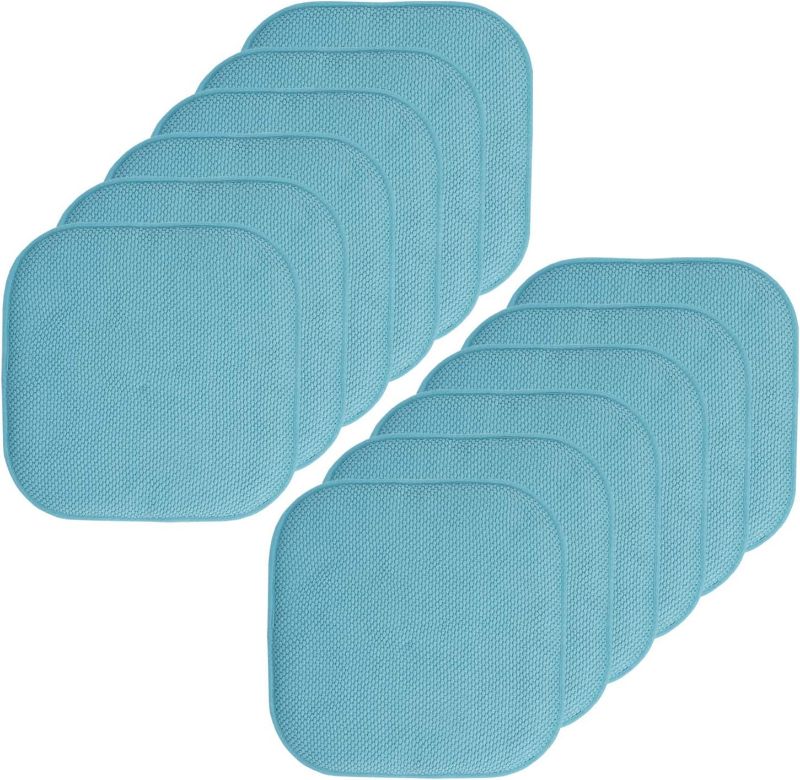 Photo 1 of 12 PACK Honeycomb Memory Foam No Slip Back 16" x 16" Chair Pad Cushion by Sweet Home Collection™ 