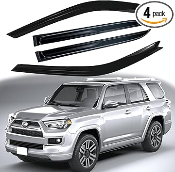 Photo 1 of Adullama Tape-On Window Rain Guards Shield for 2010-2024 Toyota 4Runner, Extra Durable Window Deflectors, Vent Window Visors for Cars, Vent Deflector, 4PCS