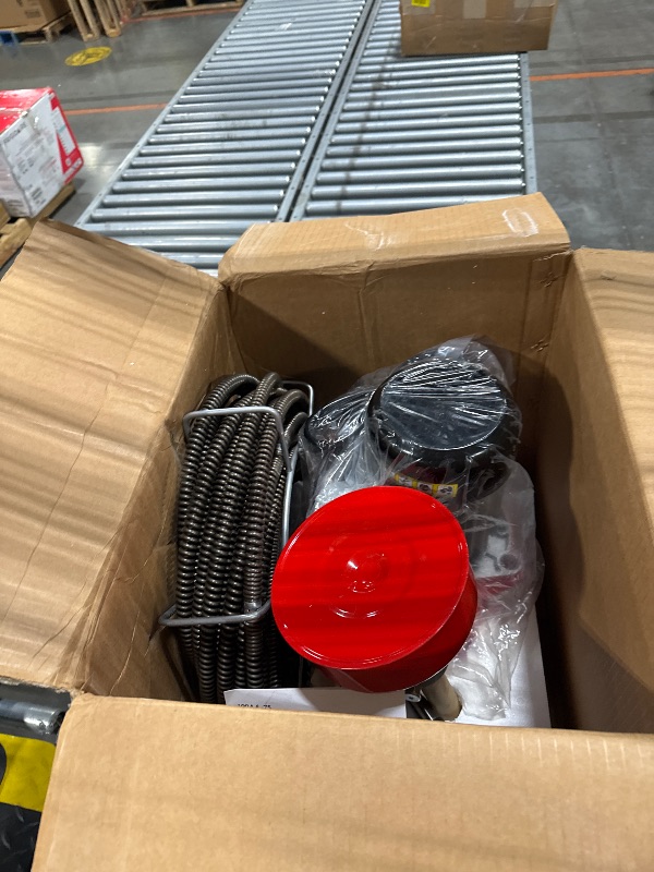 Photo 1 of DMC-FPPS Drain Cleaner Machine 3 Cables Electric Drain Auger, 250W for 3/4" to 4" Pipes Power Spin with Autofeed Function & 7 Cutters, Sewer Snake for Toilet, Sewer, Bathroom, Sink and Shower