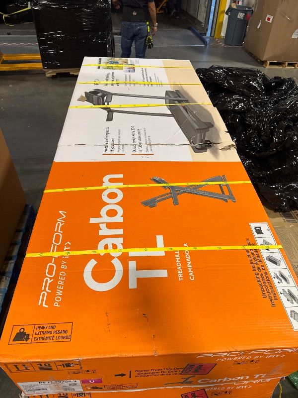 View 2 of ProForm Carbon TL; Treadmill for Walking and Running with 5” Display, Built-in Tablet Holder and SpaceSaver Design
*** NEW PRODUCT WITH DAMAGE TO THE PACKING BOXES ***