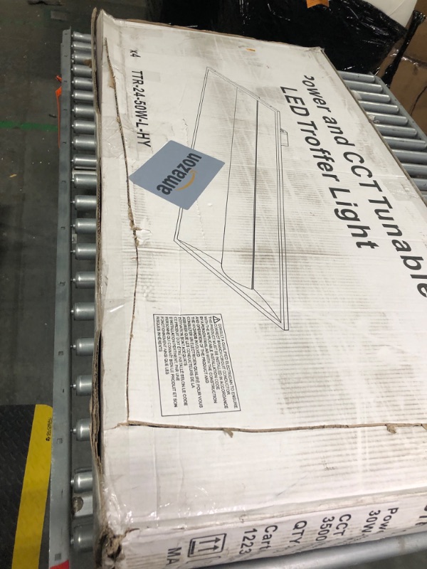 Photo 1 of OKQ 2x4 LED Troffer Center Basket Panel,Color Tunable 3500K/4000K/5000K, Watt Adjustable, 30W/40W/50W-Up to 7500 Lumens,0-10V Dimmable Recessed Back-Lit Drop Ceiling Light,ETL&DLC Qualified, 4Pack