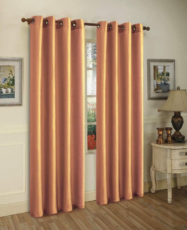 Photo 2 of 
J&V TEXTILES 2 Panels Solid Grommet Faux Silk Window Curtain Drapes Treatment in 84" Length