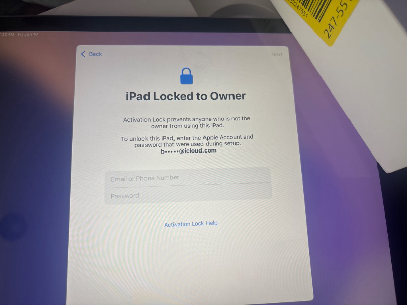 Photo 2 of ***It's locked by someone, use this item have to unlock first, also missing charging cord*** Apple iPad (9th Generation): with A13 Bionic chip, 10.2-inch Retina Display, 64GB, Wi-Fi, 12MP front/8MP Back Camera, Touch ID, All-Day Battery Life – Space Gray
