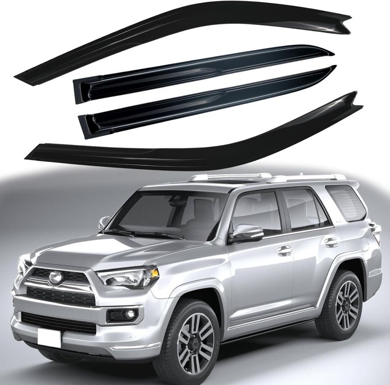 Photo 1 of Adullama Tape-On Window Rain Guards Shield for 2010-2024 Toyota 4Runner, Extra Durable Window Deflectors, Vent Window Visors for Cars, Vent Deflector, 4PCS