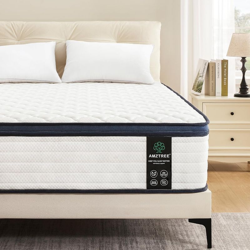 Photo 1 of  *** SIMILAR *** Queen Mattress 12 Inch Mattress Queen Size - Memory Foam & Pocket Coils Springs, Pressure Relief, Medium Firm Comfort, Motion Isolation, Ideal for All Sleep Positions, CertiPUR-US Certified