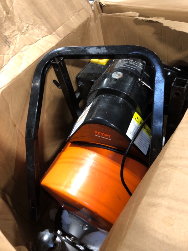 Photo 3 of ** USE FOR PARTS, DOES NOT TURN ON **
VEVOR Drain Cleaning Machine 100FT x 3/8 Inch, Sewer Snake Machine Auto Feed, Drain Auger Cleaner with 4 Cutter & Air-Activated Foot Switch for 2" to 4" Pipes, Orange, Black