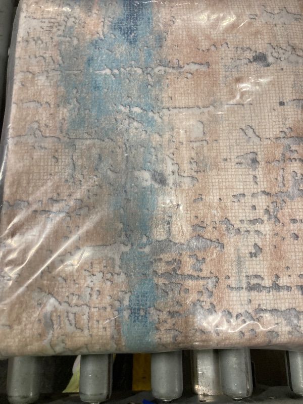 Photo 1 of ***USED***Area Rug Living Room Rug, 4x6 Modern Abstract Washable Rug Beige Blue Non Slip Foldable Faux Wool Vintage Carpet, Fluffy Non-Shedding Rugs for Living Room, Bedroom, Dining Room, Kids Playroom