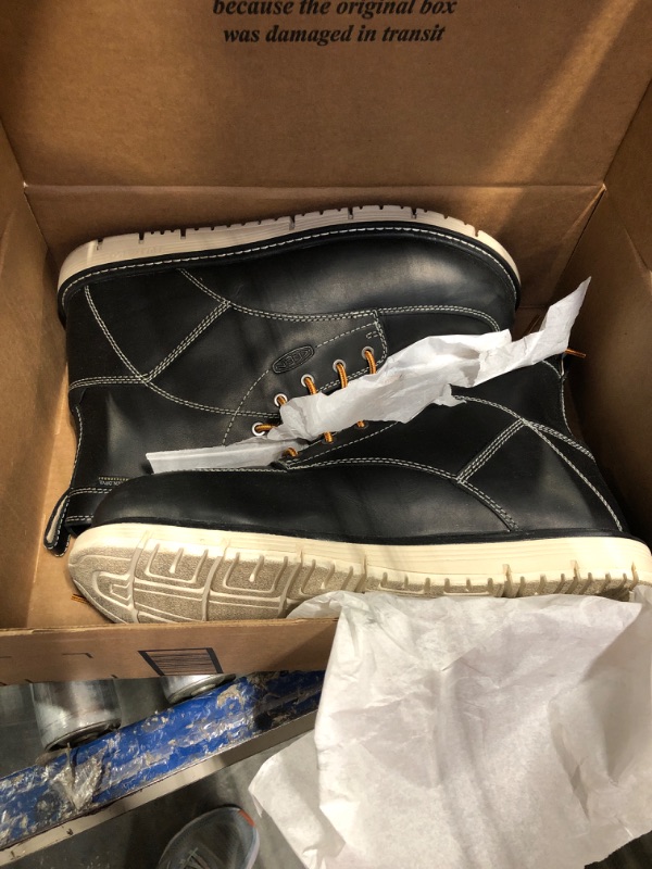 Photo 1 of KEEN Utility Men's CSA San Jose 6” Alloy Toe Waterproof Wedge Work Boots, Black/Off White, 13
