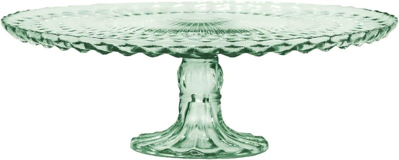 Photo 1 of ***USED***Amici Home Flower Footed Glass Cake Stand | Round Vintage Style Cake Plate | Serving Platter for Cupcakes, Cookies | Dessert Display Stand for Parties, Weddings, and Gift | 10” D x 4” H (Amber)