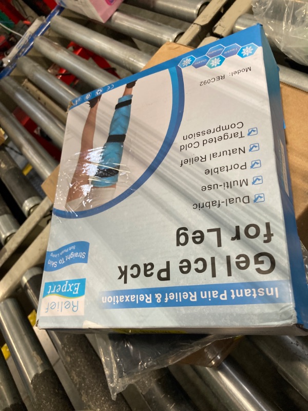 Photo 1 of Relief Expert Large Ice Pack for Injuries Reusable Gel Cold Pack Wrap for Leg, Knee, Hip, Thigh Pain Relief, Cold Compress for Swelling Bruises with 3 Straps