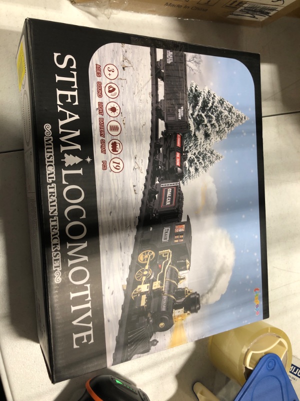 Photo 1 of Christmas Train, Train Set for Christmas Tree, Christmas Tree Train w/Steam, Light & Sounds, Model Train Toys, Christmas Train Sets for Around The Tree, Gifts for 3 4 5 6 7 8 Year Old Boys Girls