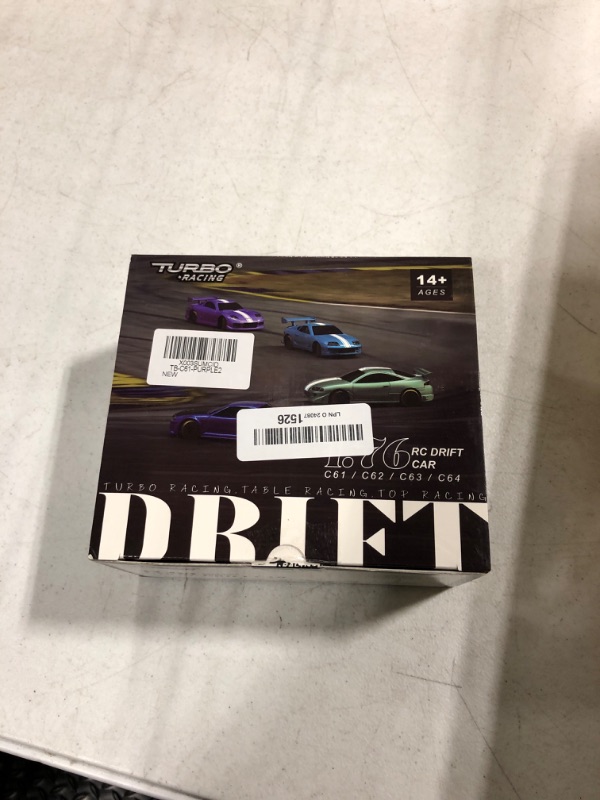 Photo 1 of FLYCOLOR Turbo Racing C61 1:76 Scale Drift RC Car with Gyro Mini Full Proportional RTR 2.4GHZ Remote Control with 2 Replaceable Body Shell(Purple)