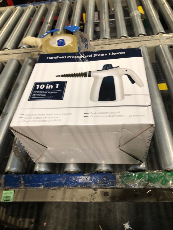 Photo 1 of Handheld Pressurized Steam Cleaner with 9 PCS Accessories, Multi-Surface Steamer for Cleaning with Safety Lock, 350ML Large Water Tank Upholstery Grout Steam Cleaner for Home, Car, Floor and Furniture