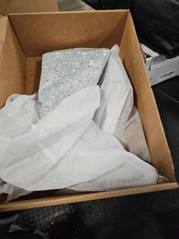 Photo 1 of **USED**
LOCERICH Rhinestone Boots for Women Sparkly Cowboy Boots Pointed Toe Chunky Heel Side Zipper Pull Up Cowgirl Sparkly Boots for Girls, Party and Concert